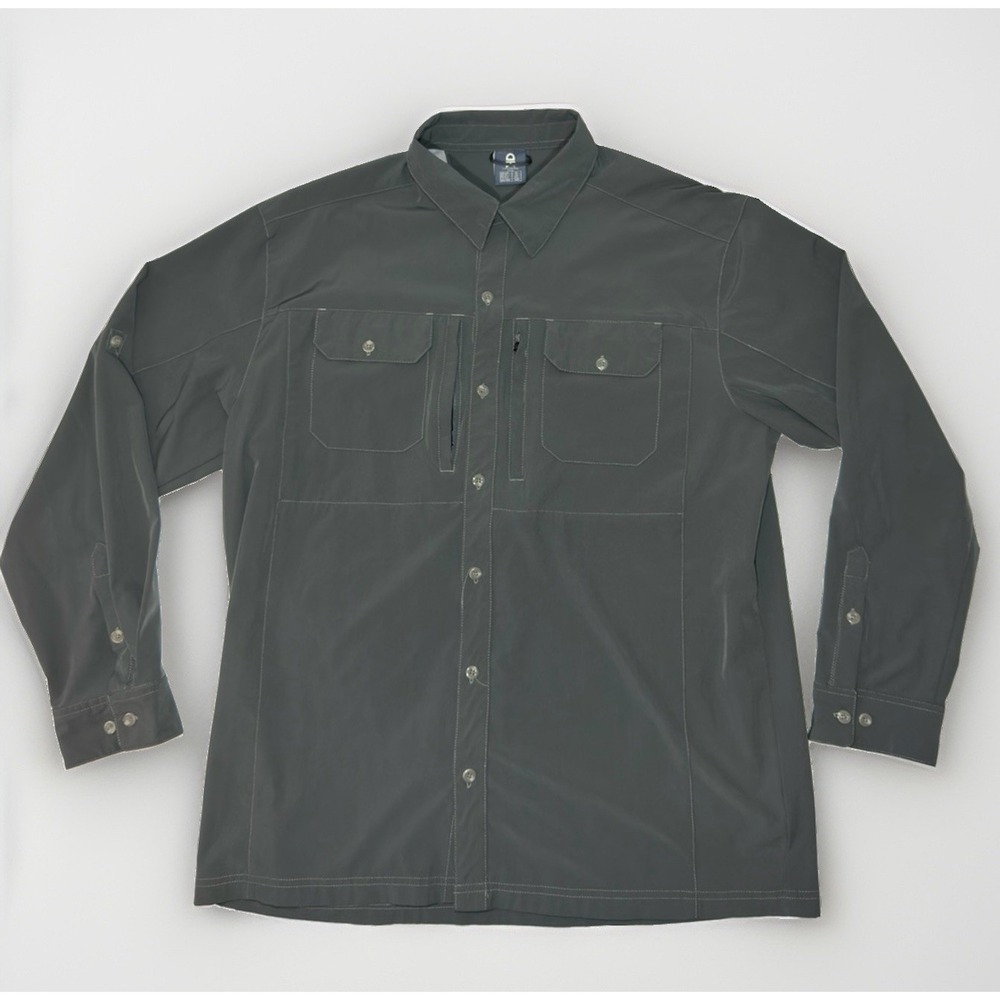 Little Donkey Andy Men's Utility Shirt XL Gray Long Sleeve Outdoor Fishing